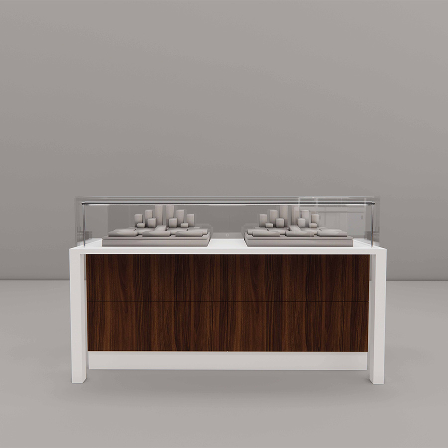 5' Sit-Down Showcase with Noce Front Panel