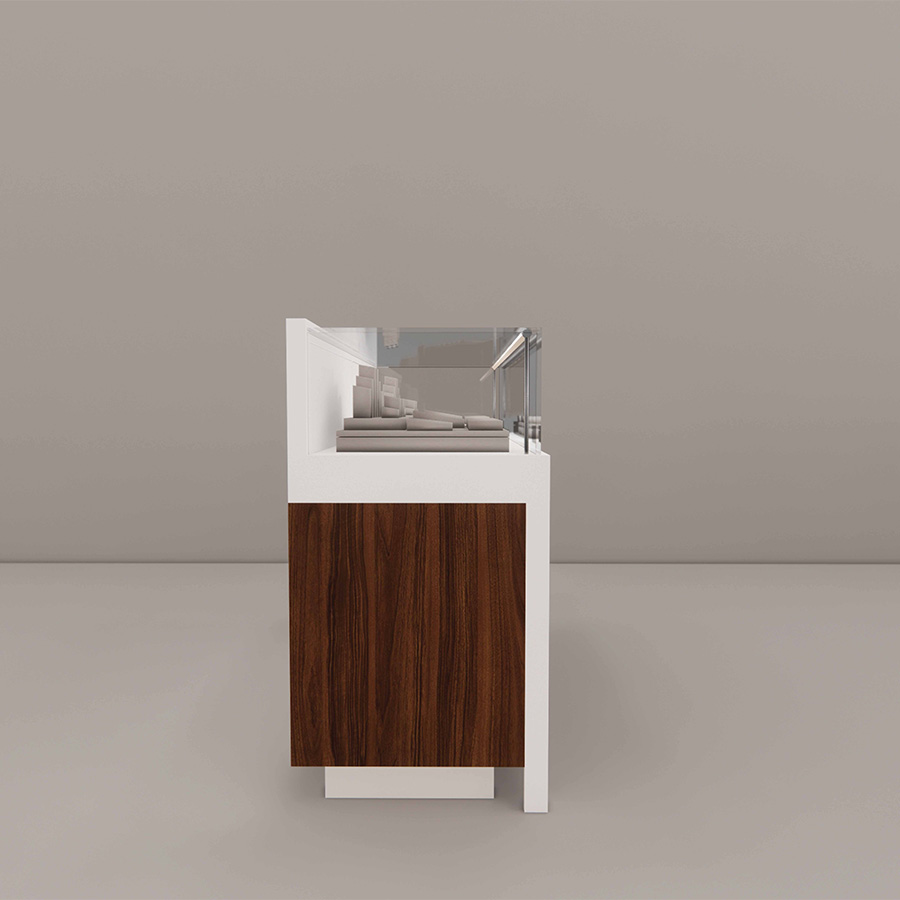 5 foot Stand-Up Showcase with Noce Front Panel, side 2