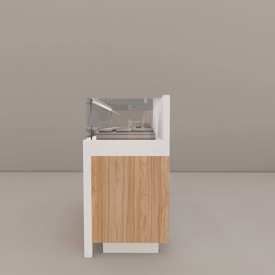 5 foot Stand-Up Showcase with Sevilla Front Panel, side 1