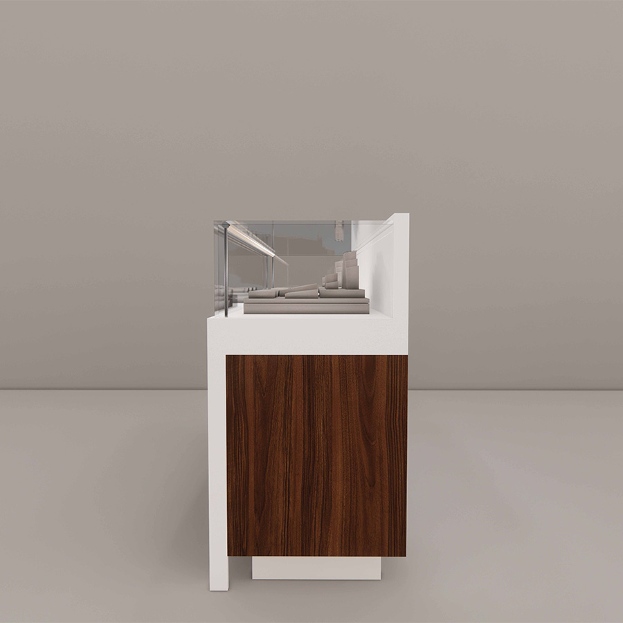6 foot Stand-Up Showcase with Noce Front Panel, side 2